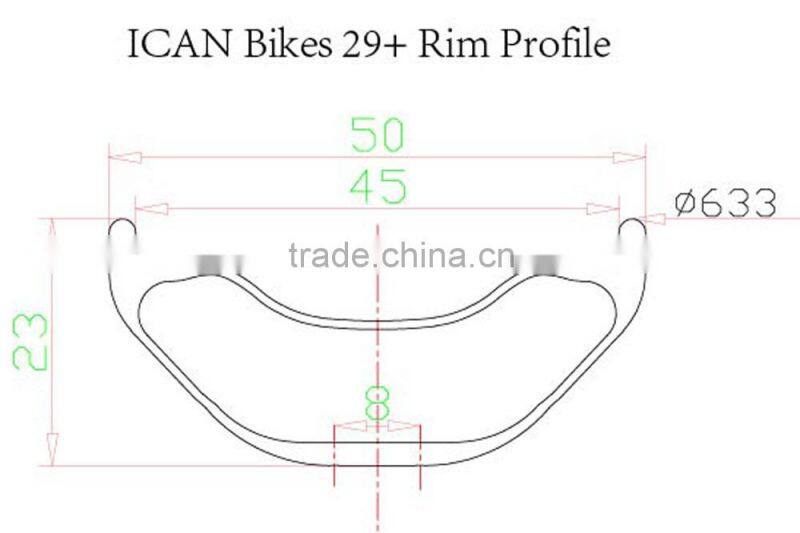 carbon wheel 29+ 50mm width clincher wheels fat bike carbon disc wheel rims