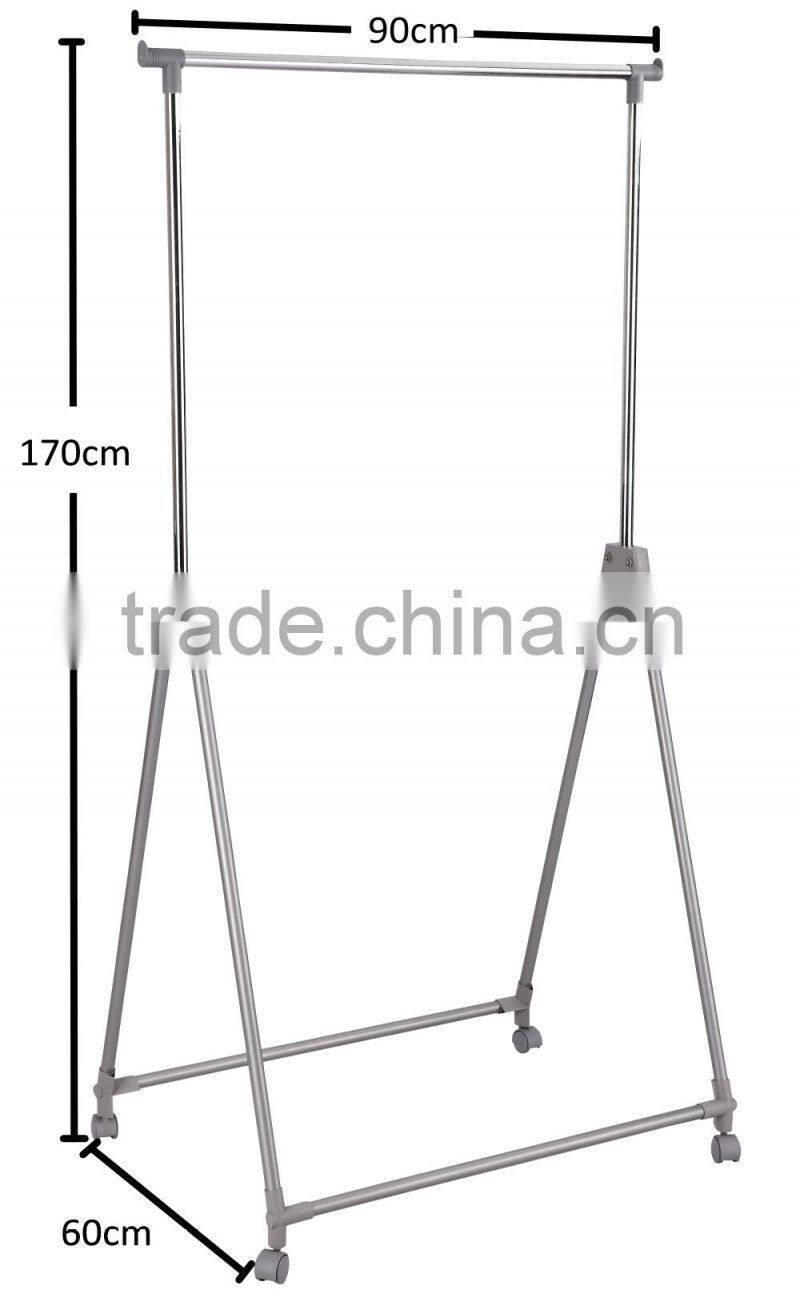 Movable Single Pole Telescopic Floor coat hanger clothes rack