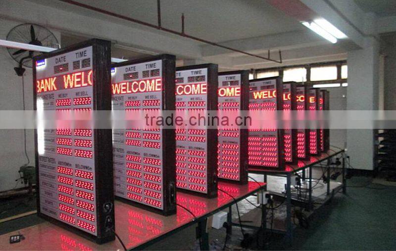 RGX led currency exchange sign led digital number exchange rate display led exchange rate sign
