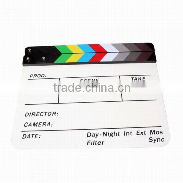 Commlite Director's Film Clapboard Video Clapboard Studio Clapboard with Color Sticks