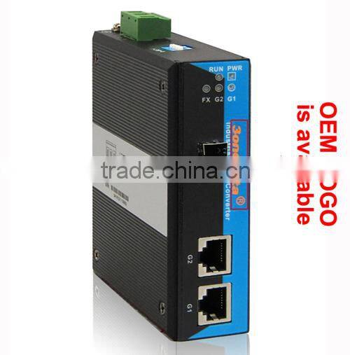 2 ports DIN-Rail Industrial Gigabit Media Converter(SFP)
