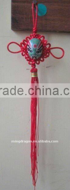 CHINESE COLORFUL MASK KNOT ORIENTAL ORNAMENT EMBROIDERY