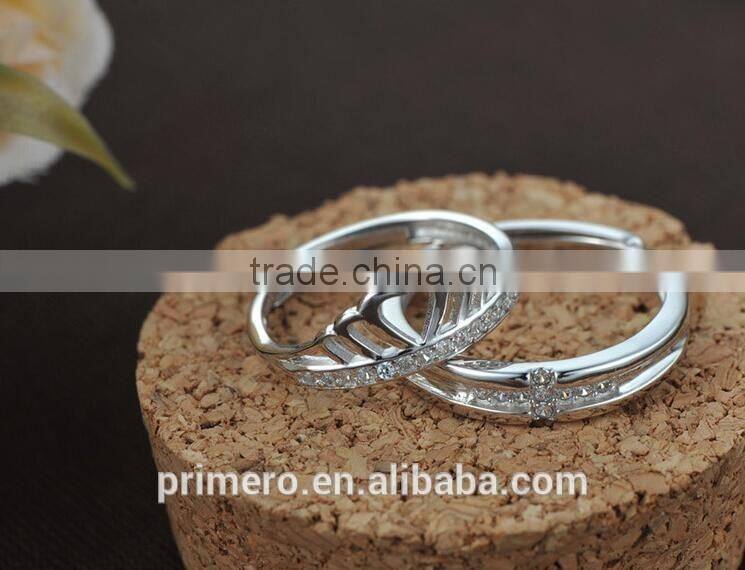 S925 Sterling Silver Couple Ring for Lovers Crown Cross Zircon Engagement Rings