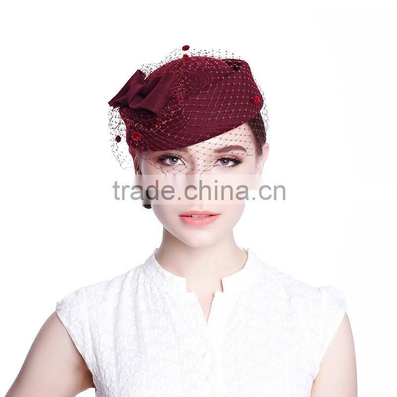 Wool Fascinator for Party ,Wedding Hair Accessories Hair Bow
