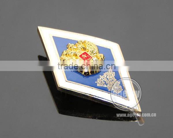 High Quality Russia Moscow University School Uniform Badge Gold Emboss Eagle Souvenir Metal Custom Made Lapel Pin