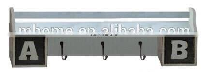 New design wood wall plaque hook with two letters drawers