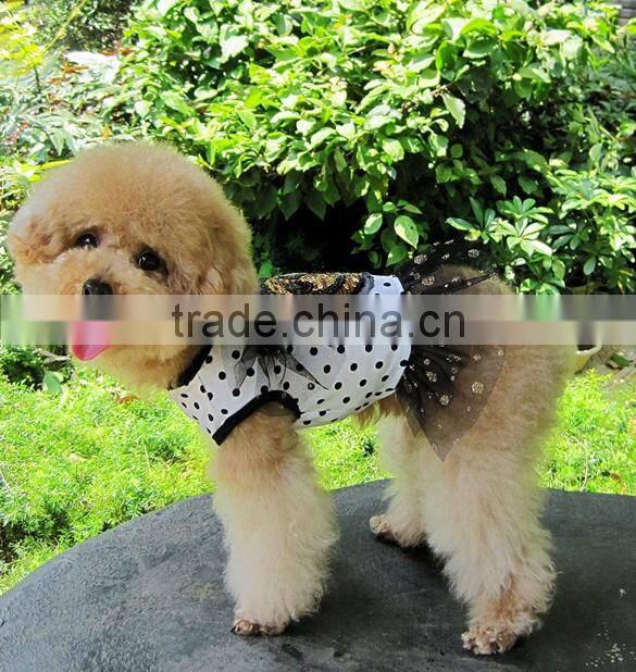 Puppy Pet Clothes Summer Dog Cute Smiling Face Round Dot Little Skirt XS-XL 16693