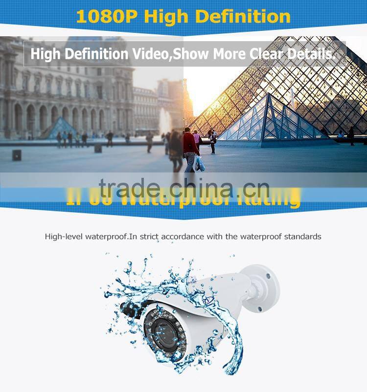 home security 2.1 megapixel ahd outdoor IP66 metal casing motorized zoom ahd camera