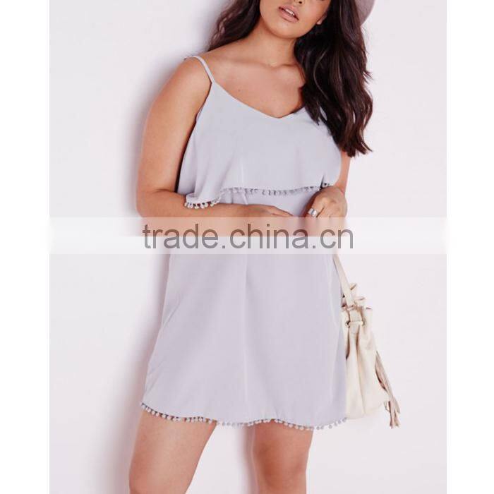 Plus size frill detail strappy dress