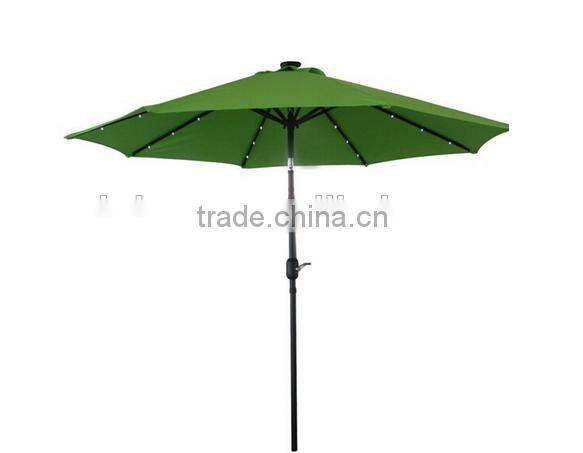 2015 cheapest 3.0m garden patio umbrella with 32 solar led light
