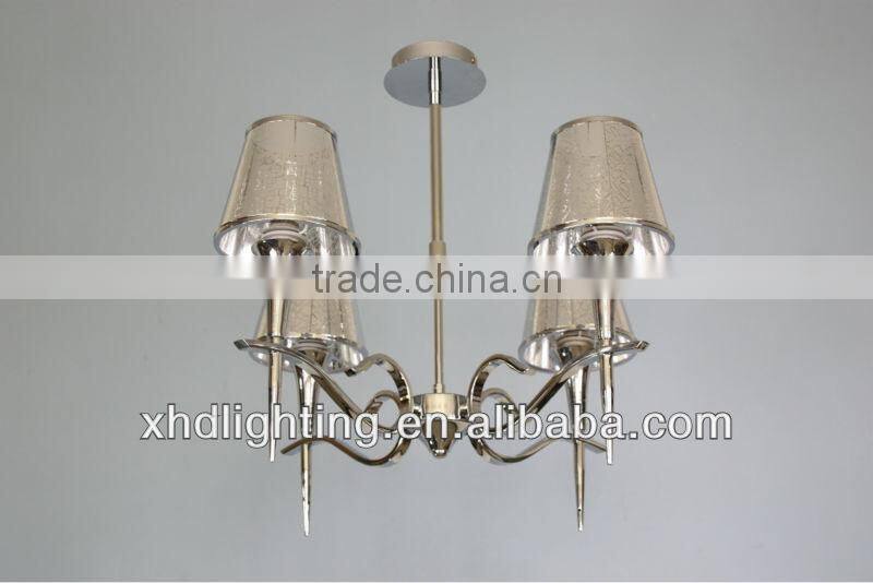 european antique fashion chandelier pendant candle light fittings with fabric covering XD8545-5P