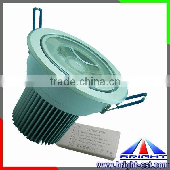 IP50 7W COB LED Downlight with Alluminum Alloy Body and 60degree Beam angle Len