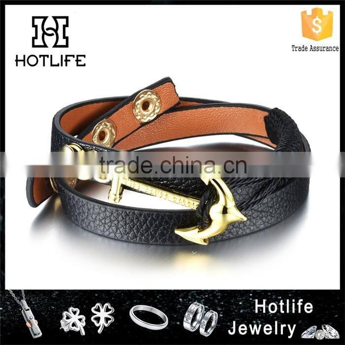 wholesale latest style leather bow and arrow bracelet