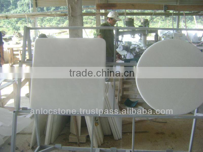 White marble table top