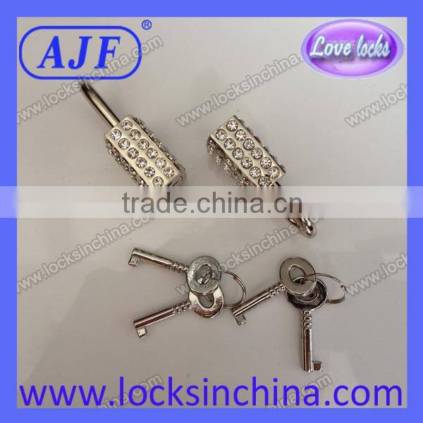 Newest square rhinestone padlock for necklace