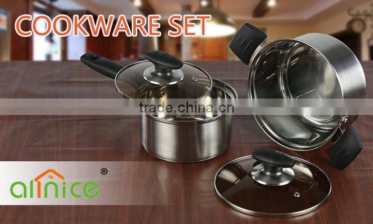 Made in China Stainless steel 5pcs Colored round shape cookware pot set