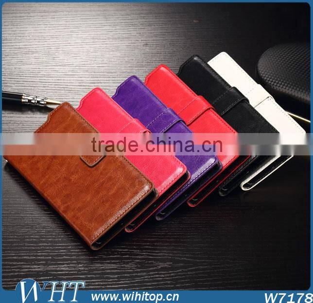 New Products Crazy Horse Skin Leather Wallet Case for Sony Xperia Z5