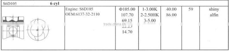KOMATSU S6D105 PISTON