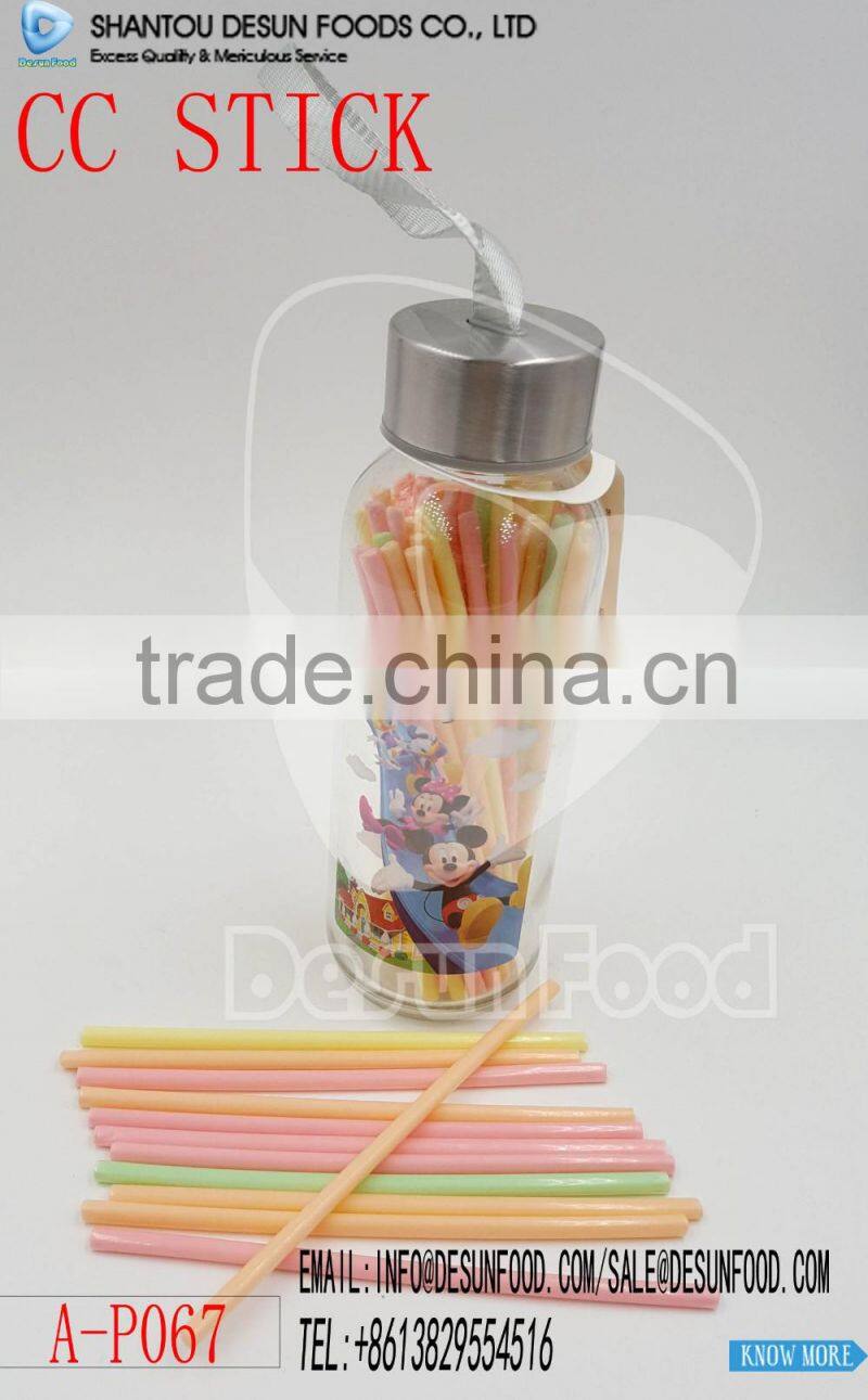 CC stick candy in Glass kettle