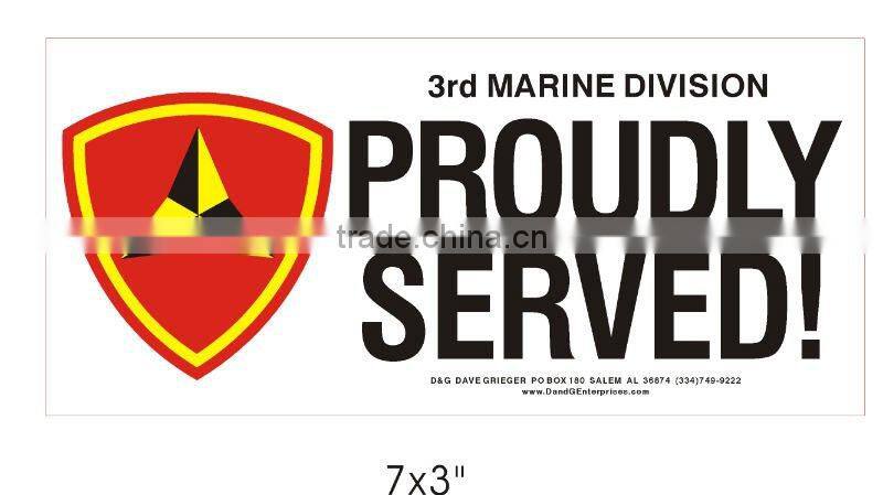 2016 Direct Manufacturer hot sale Bumper sticker/ indoor window car sticker