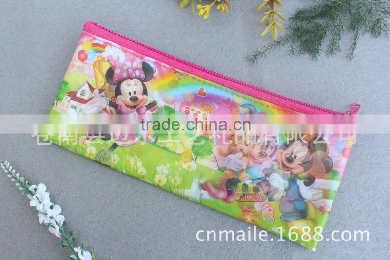 The creative pen bag Zipper stationery bags cartoon stationery bag, PVC bag ,cartoon stationery bag,Zipper stationery bags