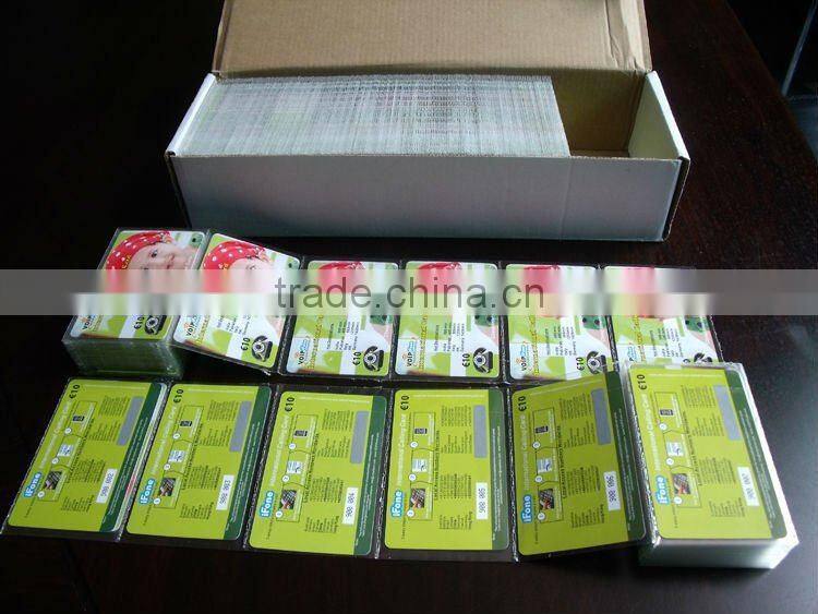 CR80 ISO plastic scratch code recharge card with pin code