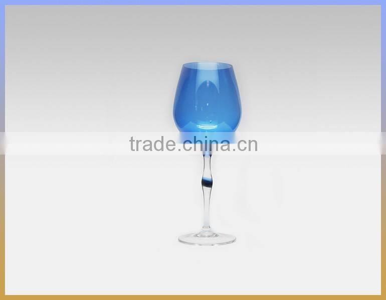 Factory manufactory colored wine glass,silicone wine glass, long stem colored wine glass