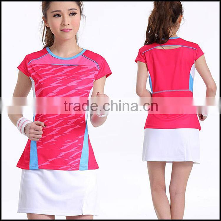 fashion and top quality for women badminton wear or women t shirt with digital printing machine prices in china