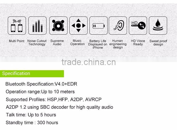 HD Voice Bluetooth Music Earphone Use for Mobile Phone