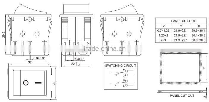 RS606B-2020012CBB ROCKER SWITCHES SERIES