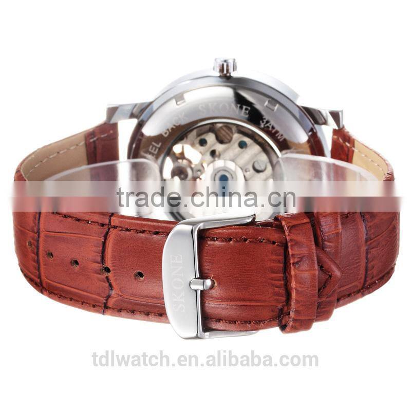 Automatic Mechanical Genuine Leather Luxury Men Hand Watch