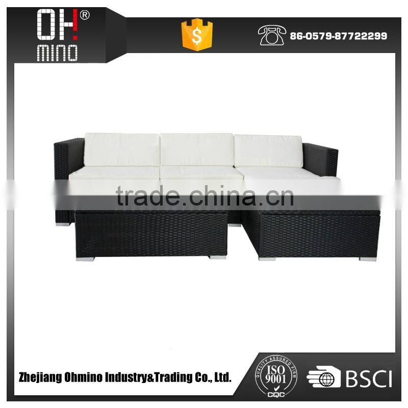 manufacturer cheap outdoor poly rattan furniture garden sofa set / sofa bed SF-0153