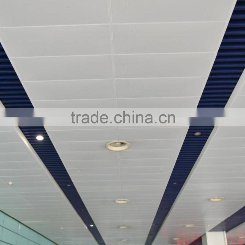 Round Straight Perforations Suspended Metal Ceiling Aluminum K shaped Expansive Ceiling