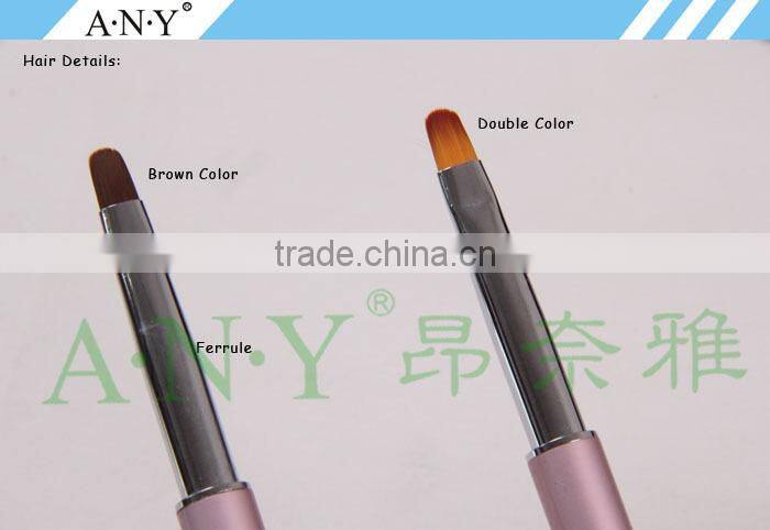 ANY Nail Art Beauty Design Pink Metal Oval UV Gel Art Brushes for Nail Art