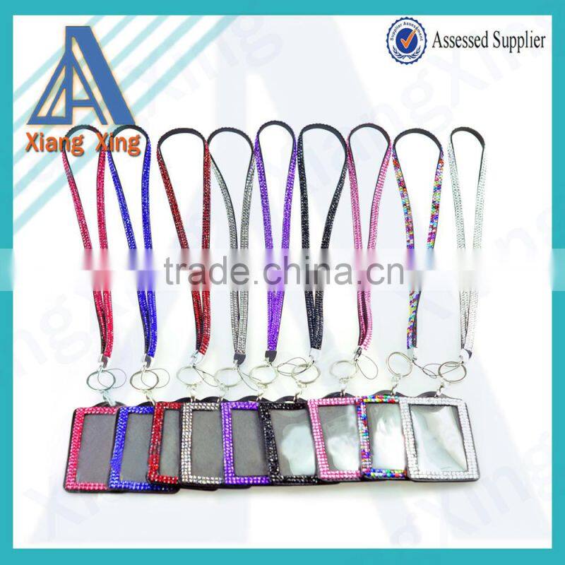 Hot selling crystal yoyo badge reel retractable rhinestone lanyard