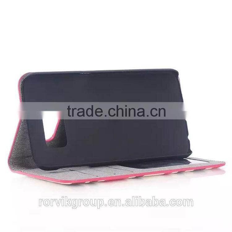 2015 New Design PU Leather Multi Card Slots Flip Wallet Case for galaxy S6