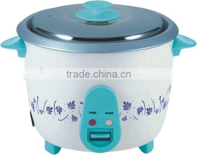 Small Drum Rice Cooker With S/S Lid, Special Flower Printing