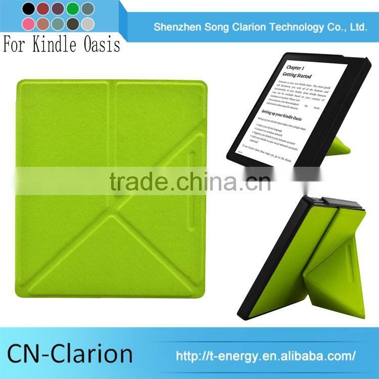 Factory Price, Universal Protective Case for Kindle Oasis 2016 Version Origami Leather Cover Case, Sky blue