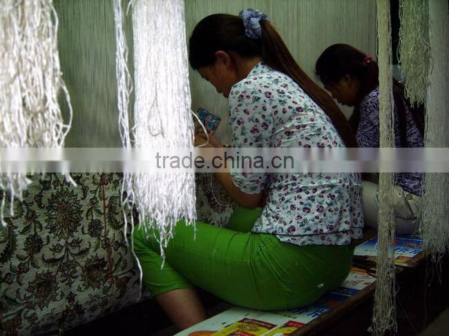 Unique blue pure silk carpet