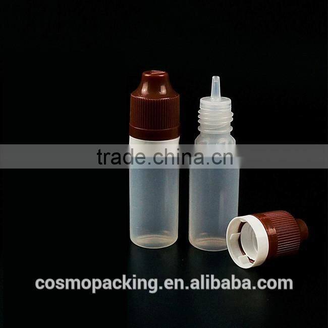 15ml PE plastic e-liquid dropper bottle with tamper evident cap,e-cig dropper bottle