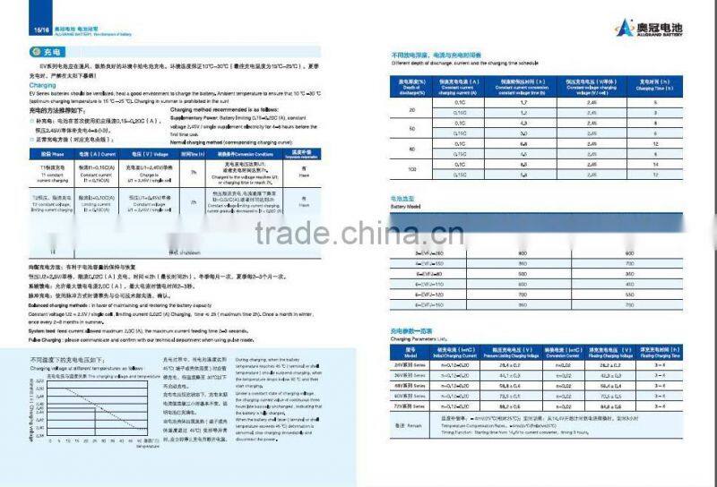 high qulity electric vehicle recharge battery 6EVF(J)135AH