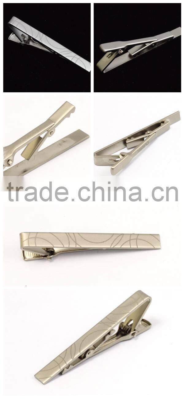 Custom wholesale metal mat nickle tie bar/tie clips