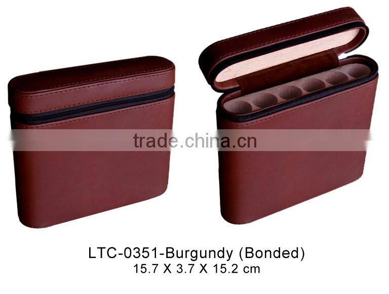 Premium Leather handmade Cigar Case,travel cigar holder cigar tube with cedar veneer