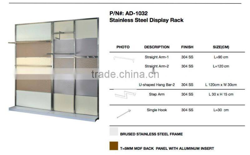 DIY Stainless Steel Wall Mounted Clothes Hanger Rack with MDF Back Panel