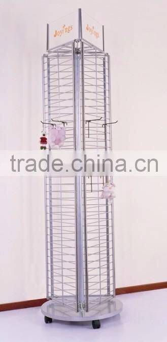 3 Sided Rotating Wire Mesh Table top Display Shelves