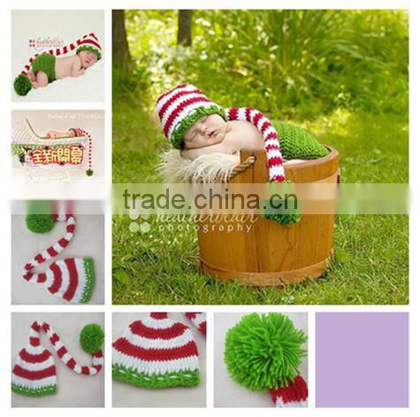 Hand crochet baby hats wholesale order Christmas long tail cap processing and manufacturing