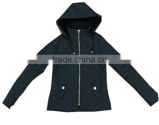 Apparel Stocks Lady Warm 75D Polyester Padded Jacket with Hoody