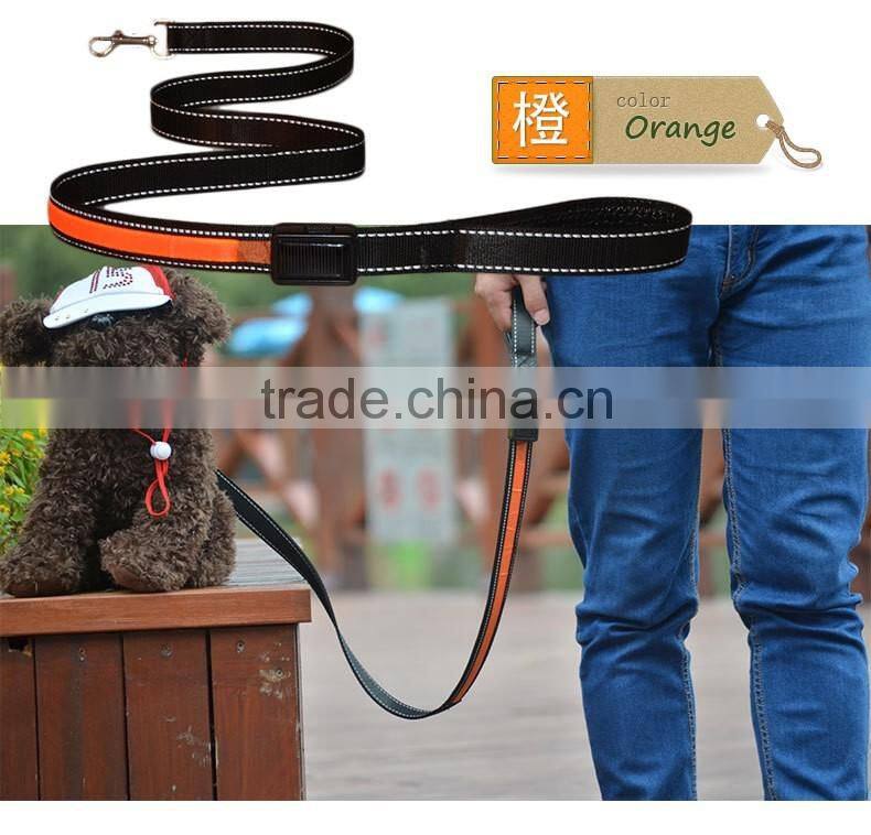 New Promotion Solar charging dog leash USB rechargeable LED lead