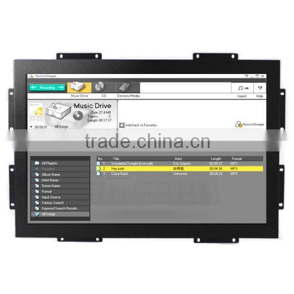 Metal casing 22inch industial open frame monitor with resistive touchscreen