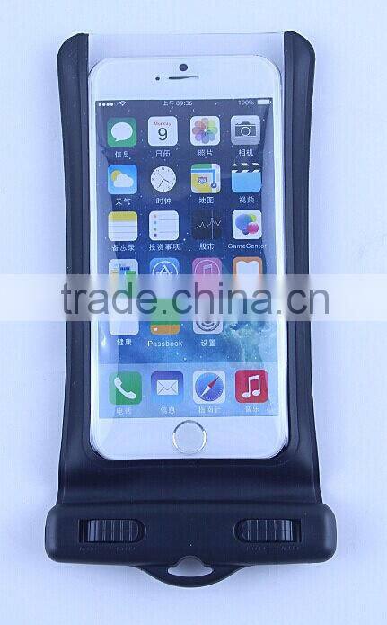 Eco-friendly 0.30mm PVC Waterproof Case with Handholder for iPhone 6, compatible I5/5S/5C/I4/4S